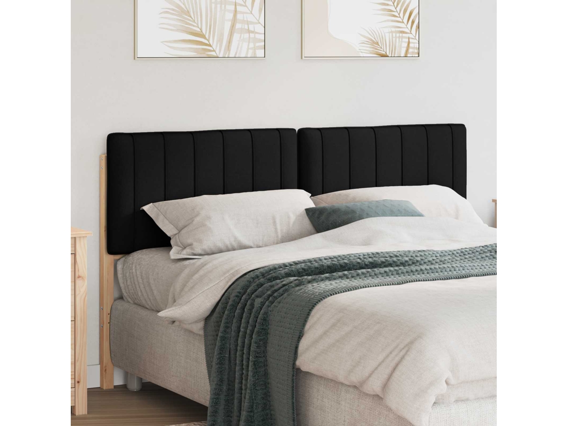 Vidaxl Cabeceira Estofada Com Cabeceira Marrom E Preto 150 Cm
