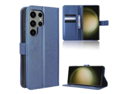 Capa De Couro Com Textura De Diamante Para Samsung Galaxy S23 Ultra 5g