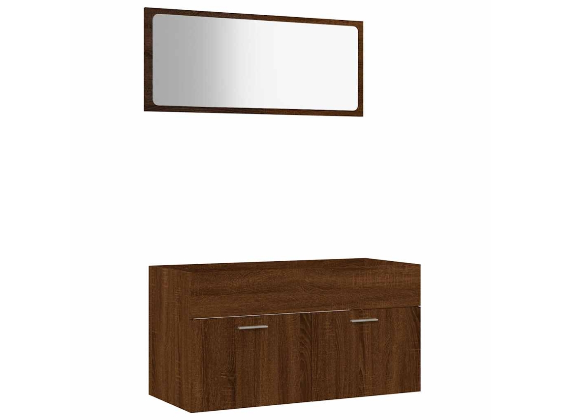 Bathroom Furniture Set, Bathroom Furniture Sets Vidaxl Marrom Madeira Processada (n/a)