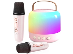 Mini Máquina De Karaokê Para Crianças Alto Falante Bluetooth Portátil Com 2 Microfones Sem Fio Presentes De Brinquedo De Aniversário Para Yizhood