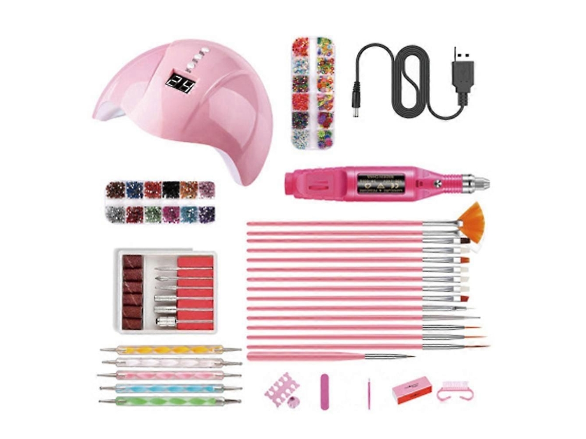 Conjunto de Broca Unhas Elétrica Usb Portátil Kit Arquivo Caneta Polonesa, 36w Uv Led Lâmpada Unha Gel Manic Ure Secador Lâmpada, U GOKOCO