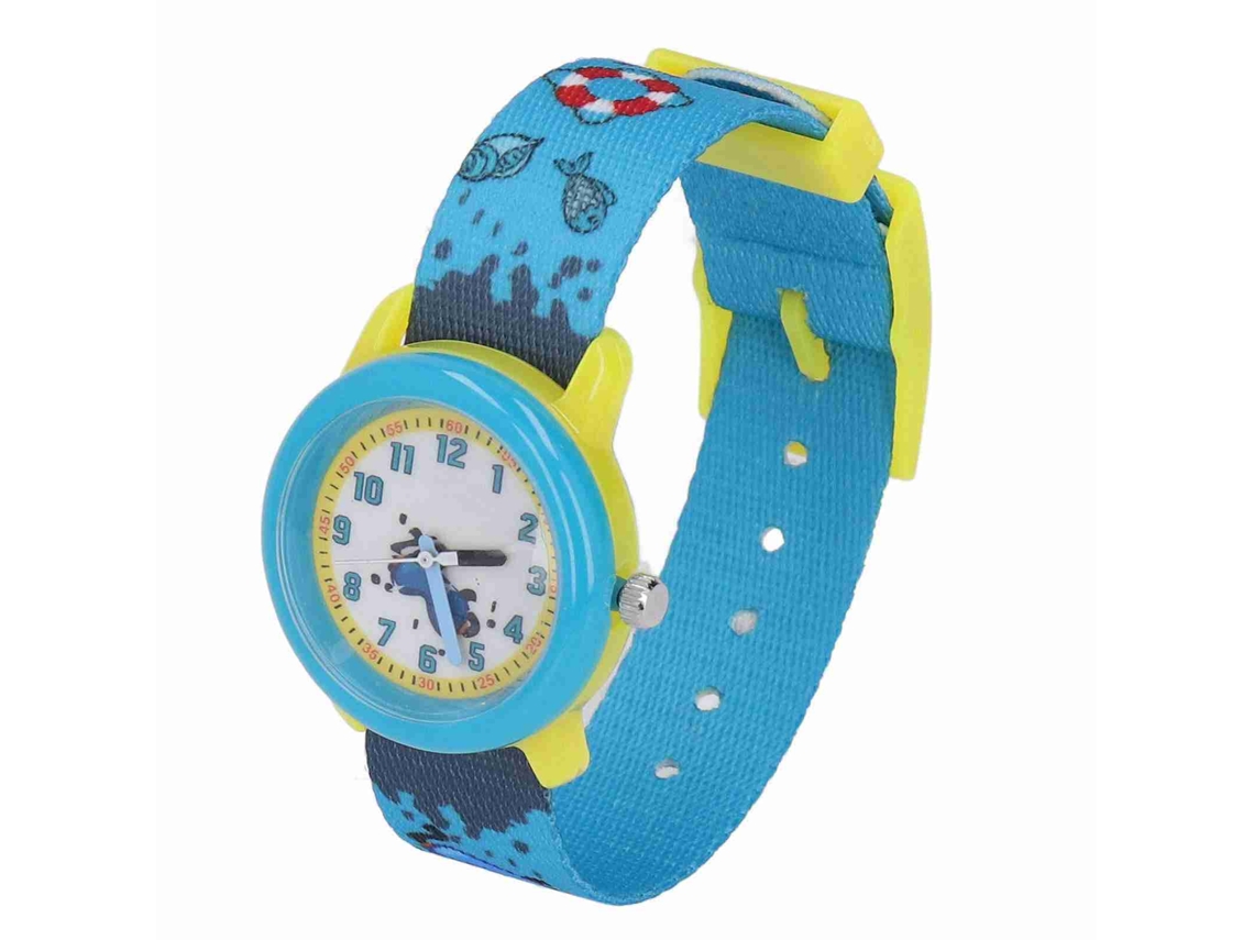 Primerox relógio Infantil de Desenho Animado À Prova D'água Pulseira Ajustável Tecido Praia Verão