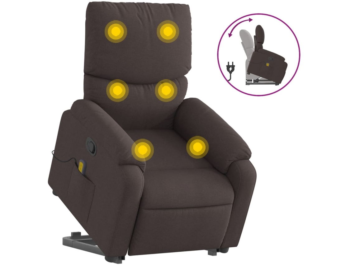 Stand Up Massage Recliner Chair, Stand Up Massage Recliner Chairs Vidaxl Marrom Tecido