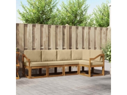 Vidaxl Conjunto De Sofás Para Exterior 5 Pcs Natural E Bege