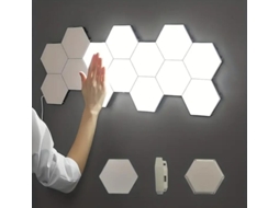 Conjunto De 6 Apliques Parede Hexagonais Em Led Controle Por Toque