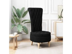 Vidaxl Cadeira Slipper Preto 56,5 X 70 X 110 Cm Tecido