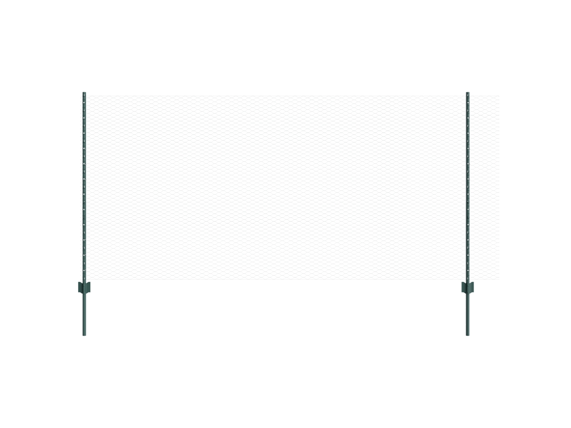 Conjunto 1 Painel De Cerca Vidaxl Verde Aço (100 X 1,2 M)