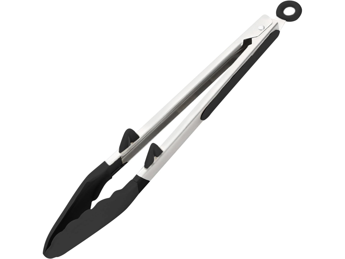 Pinça Com Ponta De Silicone – Portátil, Prática, Para Uso Interno, Fácil De Usar, Em Aço Inoxidável, Com Trava E Cabo
