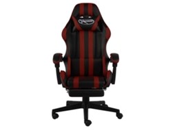 Cadeira Corrida com Apoio Pés Couro Artif. Preto/vermelho MAISON EXCLUSIVE