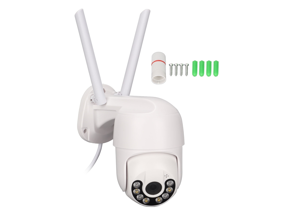 Câmera De Segurança Ip66 À Prova Dágua Câmera De Vigilância Por Vídeo Detecção De Movimento Áudio Bidirecional Cor Visão Noturna Câmera Wifi Branco