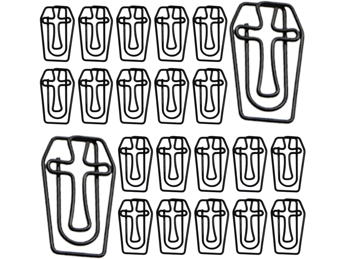 50 clipes de metal preto com desenho de cruz vintage para Halloween, Portáteis y Seguras para Notações No Escritório Em