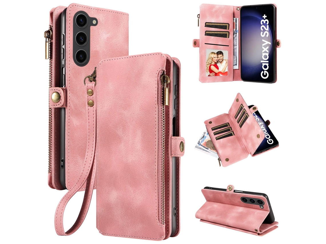 Capa Flip De Couro Com Zíper, Compatível Com Samsung.rosa-m31s