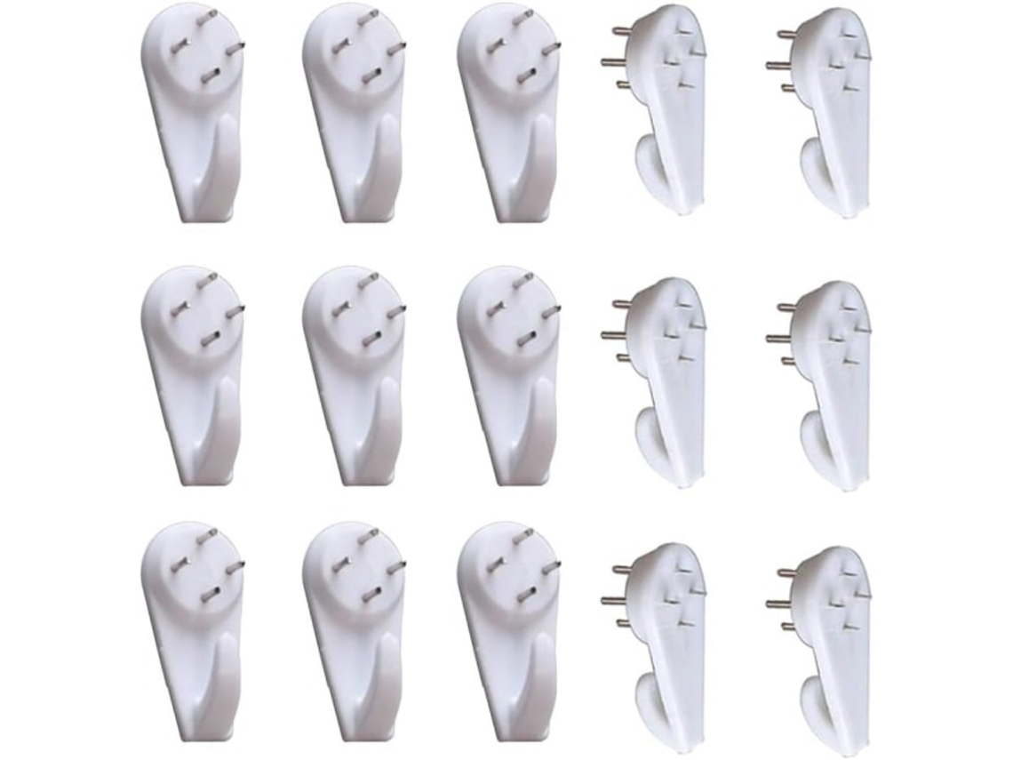 20 Unidades De Ganchos Brancos Resistentes Para Paredes Concreto E Gesso, Sem Trilho, Pendurar Quadros, Gancho Plástico Parede Pr -aquaforge