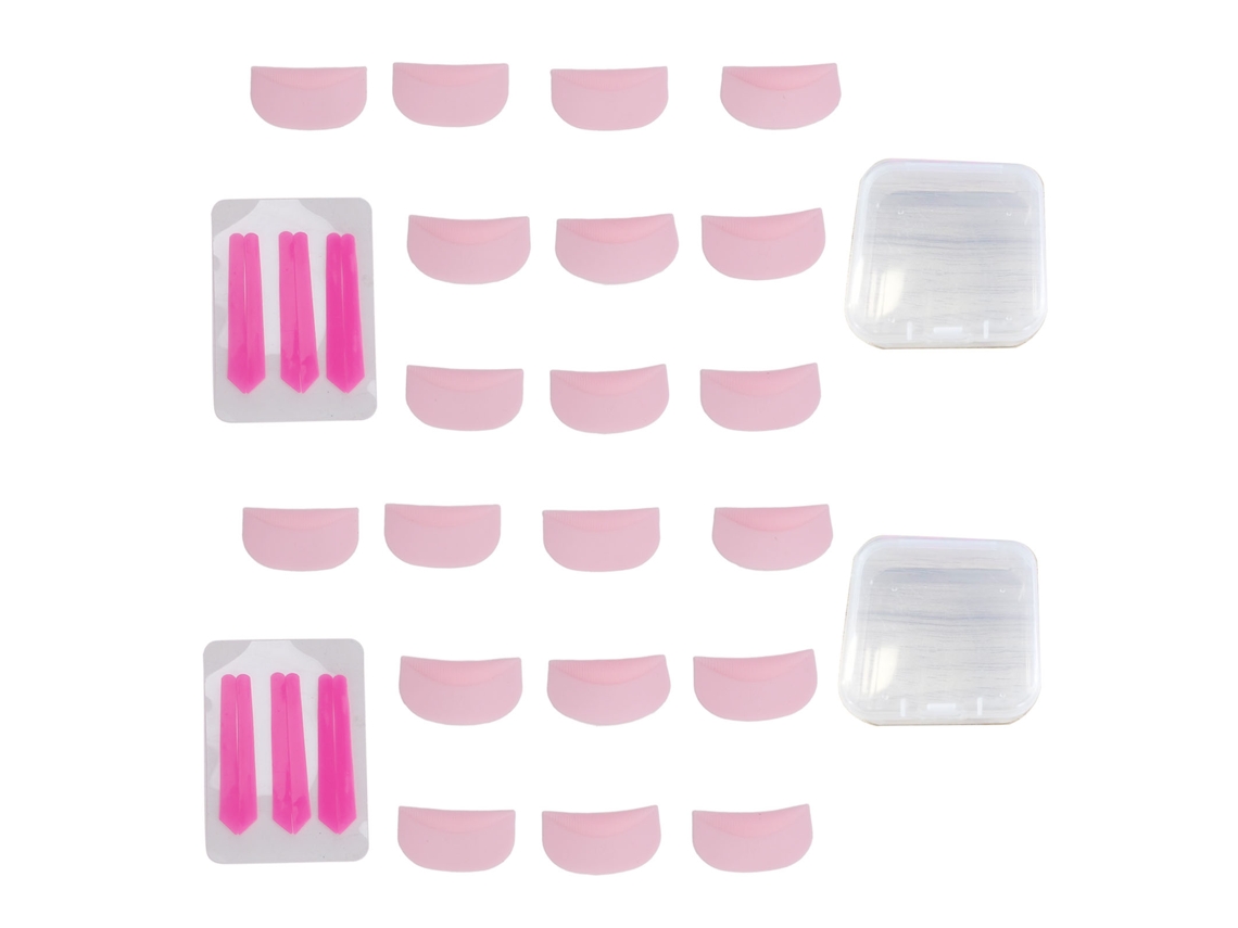 Kit De Curlers De Cílios Com 3 Tamanhos Silicone Reutilizável Rosa