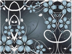 Colcha de Flanela Azul com Estampa Floral Macia e Aconchegante 203 X 152 Cm, Macio, Quente, Ideal para Quart