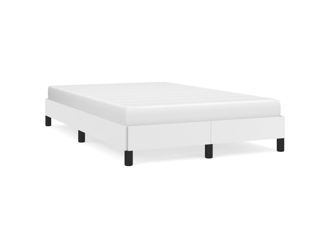 Bed Frame, Bed Frames Vidaxl Branco Couro Artificial (120 X 200 Cm)