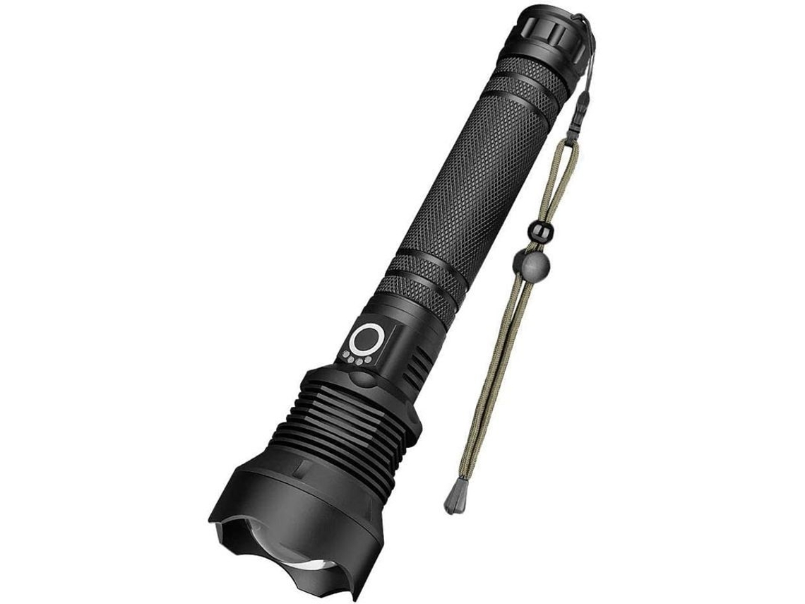 Lanterna Led Potente 90000 Lumens Xhp70 Com Zoom Ajustável, Impermeável E Recarregável Via Usb