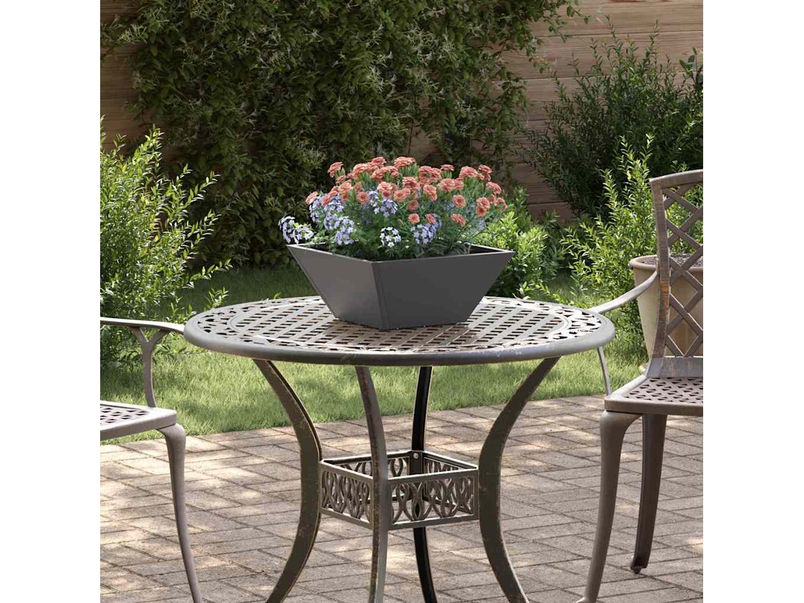 Vidaxl Vaso De Jardim Preto 35 X 35 X 15 Cm Aço Laminado A Frio