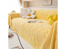 Protetor de Almofada de Sofá com Capa de Assento Antiderrapante Amarelo-180X380Cm LUUCOZK