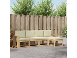Vidaxl Conjunto De Sofás Para Exterior 5 Pcs Branco E Creme