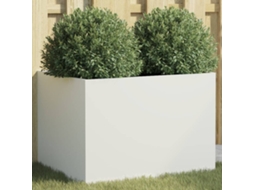 Vidaxl Vaso/floreira 62x47x46 Cm Aço Branco