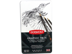 Caixa Metal DERWENT 12 Lápis Esquiço