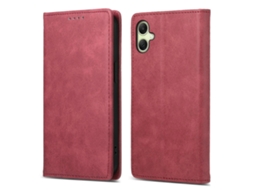 Capa Tipo Carteira Com Bloqueio Rfid Para Samsung Galaxy A07 4g, Couro Sintético, Vermelha