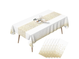 2026 mantel Retangular Impermeável para Festa, 6 Peças, Material Ecológico Peva, 137x274 Cm