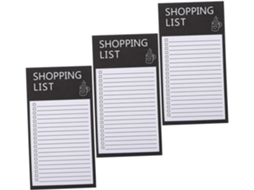 Bloc-notes Magnétique Noir Portátil Em Papel 3 Cadernos Para Planejamento De Lista De Cursos Prática E