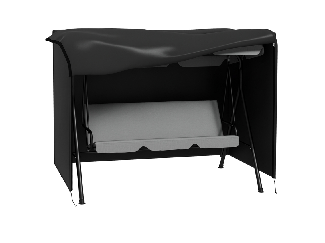 Cobertura Protetora de Balanço de Jardim de 3 Lugares, Lona Impermeável Escura. 2,05l X 1,24l X 1,64h M Oxford High Density 600d Ge