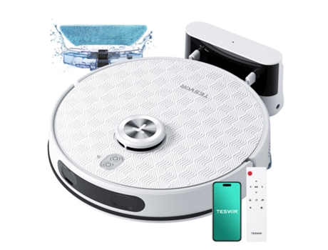 Aspirador De Pó Robô Tesvor S8 Pro 2 Em 1 Com Função De Limpeza/6000pa De Sucção/navegação Lidar/240min De Tempo De Funcionamento