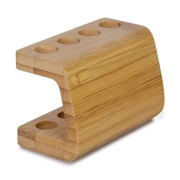 Suporte para Escova de Dentes, para Cabeça de Escova de Dentes em Bambu com 4 Compartimentos AQUAFORGE