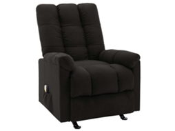 Vidaxl Poltrona De Massagens Reclinável Tecido Preto