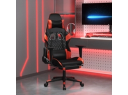 Vidaxl Cadeira Gaming C/ Apoio Pés Couro Artificial Preto E Vermelho