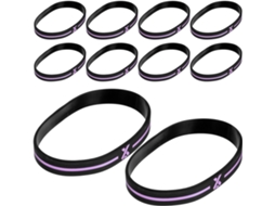 Pulseiras de silicone pretas Sherchpry para conscientização sobre o câncer de mama, 30 unidades, hipoalergênicas, à prova de contato.