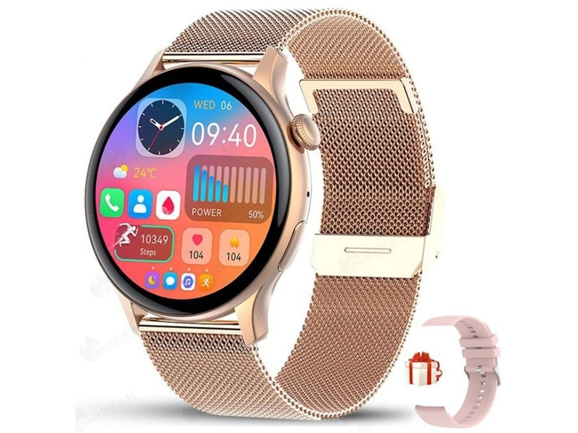 Smartwatch Bluetooth Call Player Music Arterial Pressure Blood Oxygen Blood Monitor Heart Rate Sports Activity À Prova Dágua Rosa Bestvite