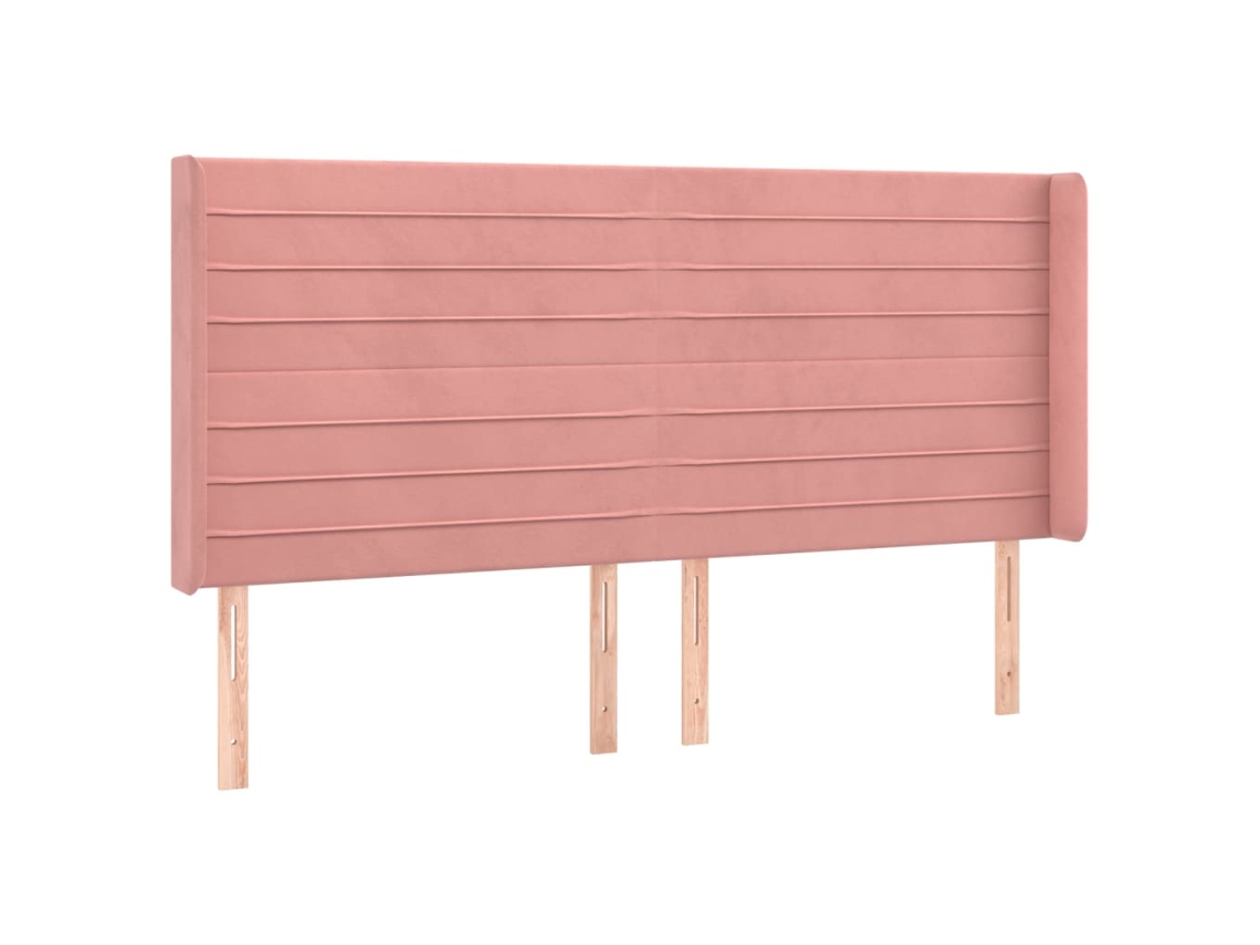 Cabeceira Cama C/ Abas Veludo 203x16x118/128 Cm Rosa MAISON EXCLUSIVE