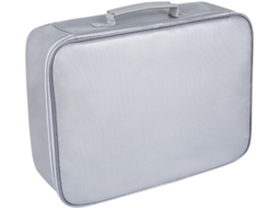 1 Bolsa Multifuncional Impermeável E Resistente Ao Fogo Para Armazenamento De Documentos, Cor Prata.
