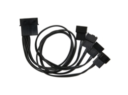 Divisor De Ventilador Pwm Adaptador 4 Pinos E Cabo De Alimentação 3 Pinos Para Pc Luz Dourada