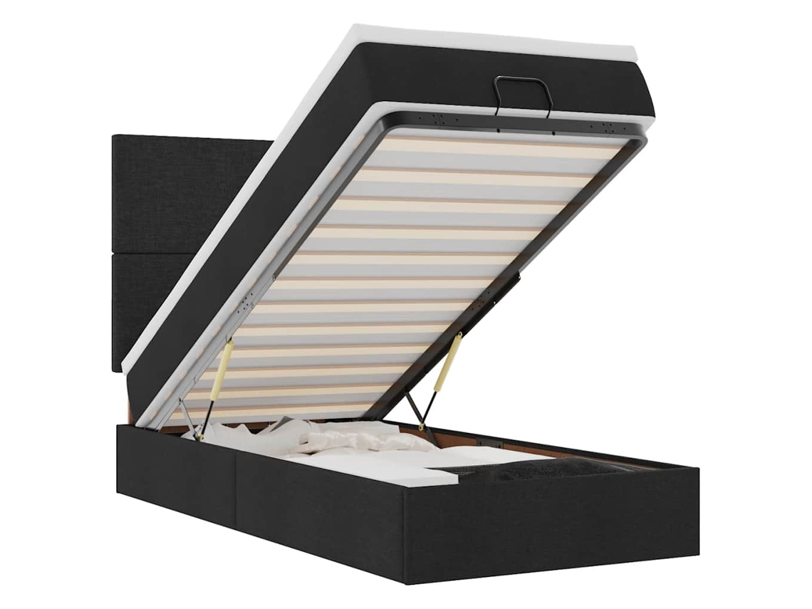 Ottoman Bed, Ottoman Beds Vidaxl Preto Tecido (90 X 190 Cm)