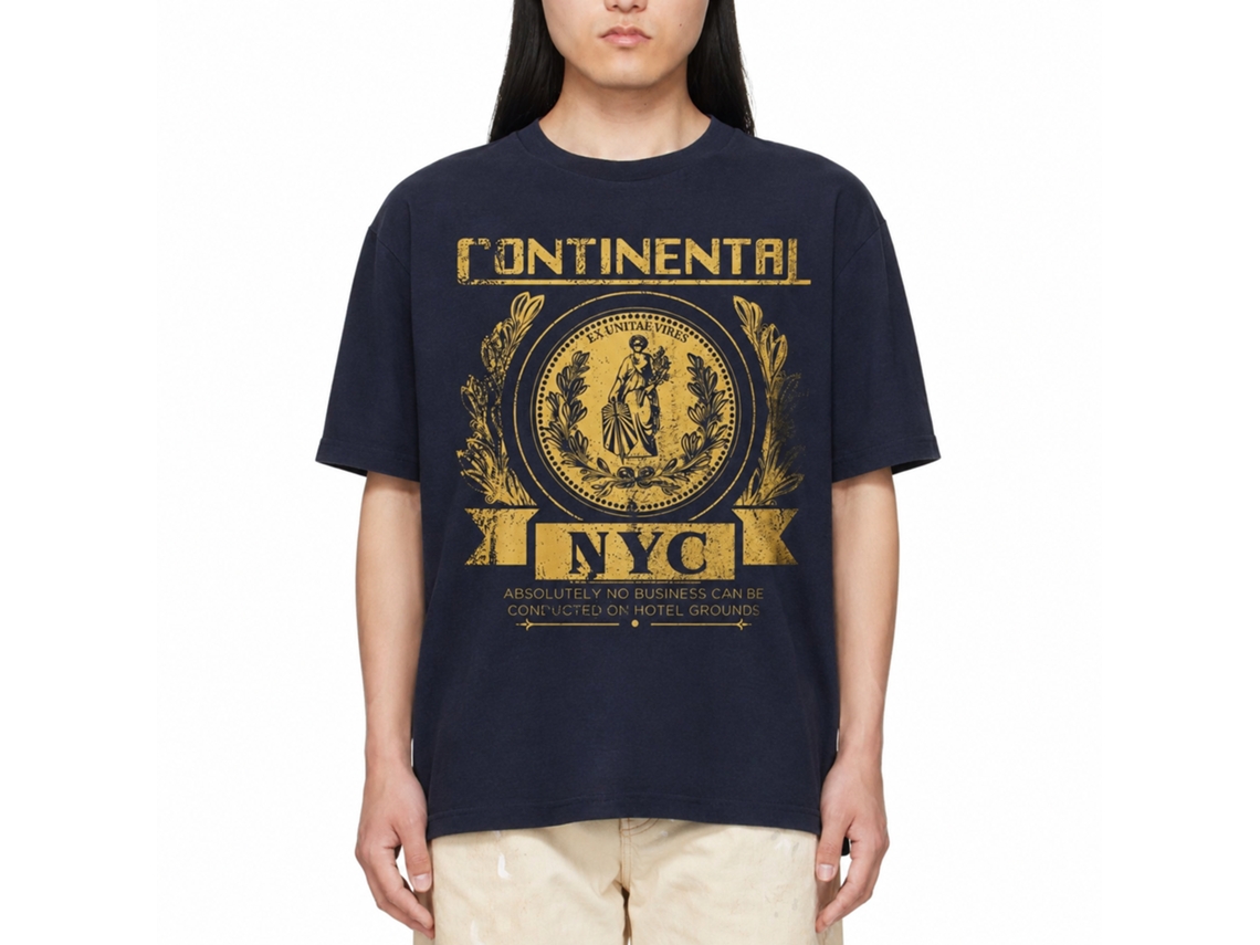Rockinstone John Wick Continental Nyc Navy Adult T-shirt Size:xxxl