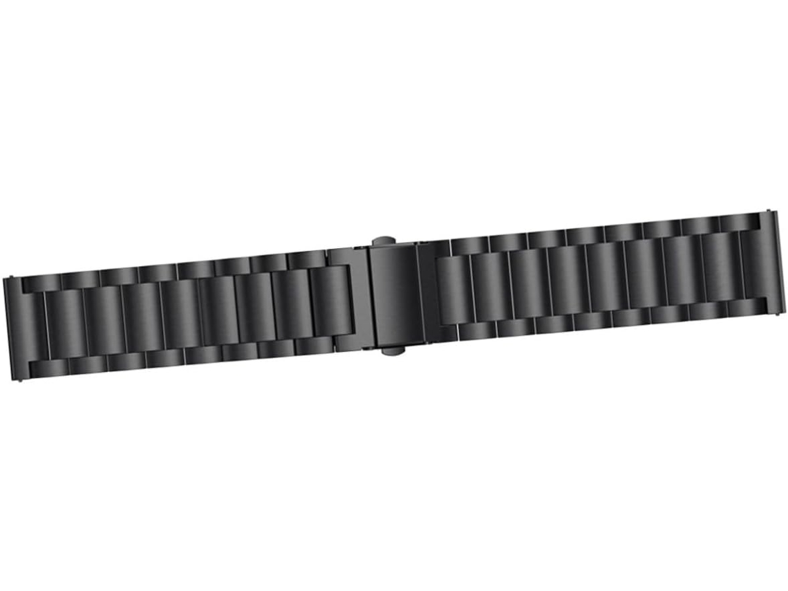 Pulseira De Aço Inoxidável Para Smartwatch, Resistente E Elegante, Compatível Com Fitbit, Preta. Gokoco