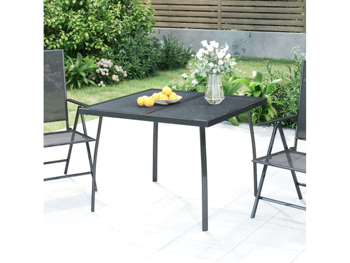 Mesa De Jardim 100x100x72 Cm Malha De Aço Antracite