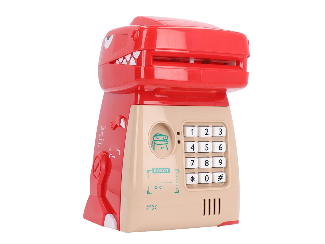Money Bank For Children Dinosaur Design Com Grande Capacidade Cofre Eletrônico Vermelho