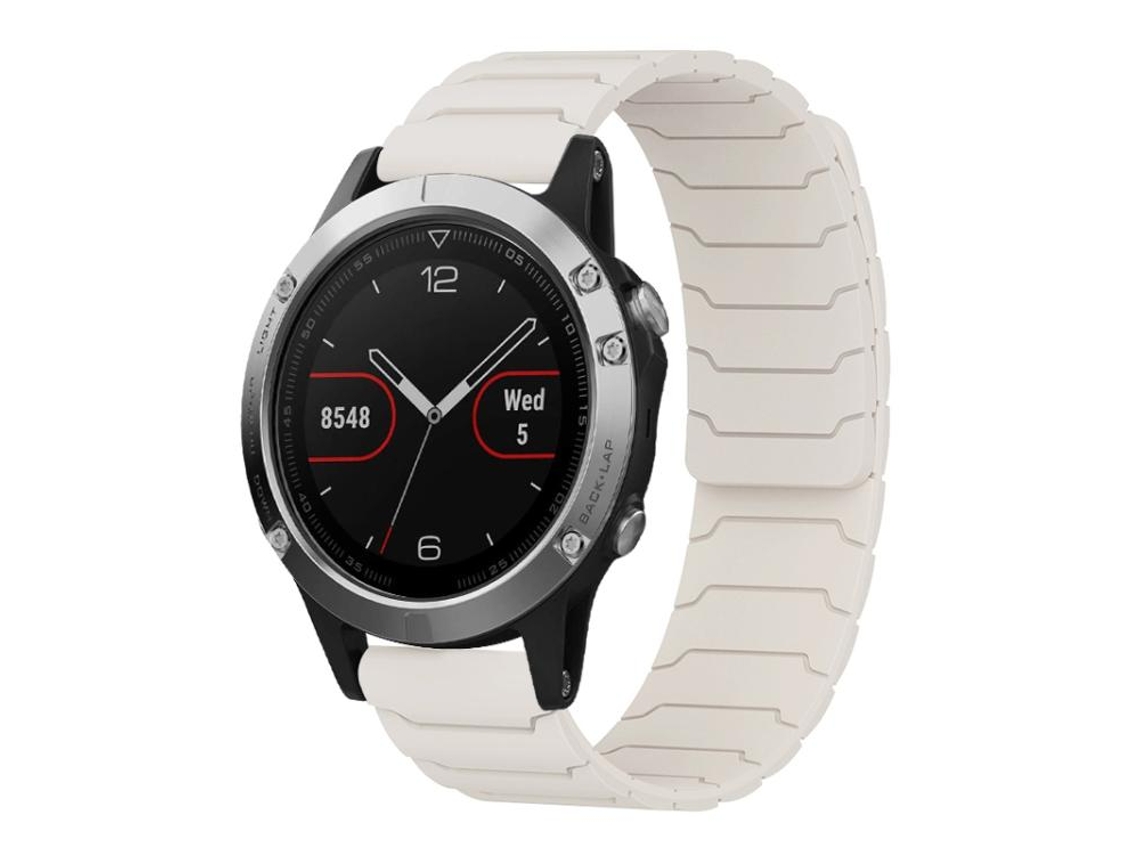 Bracelete para Garmin Silicone magnético com listras verticais preto e laranja XIAOMOYU (22mm)