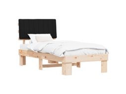 Conjunto 1 Estrutura Da Cama Vidaxl Preto Madeira De Pinho Maciça (90 X 200 Cm)