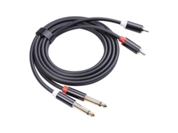 Dobre 6,35 A 2 Cabos Rca Do Conector De Áudio Do Cabo 59inch Para Oradores Do Microfone Allinless