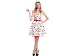 Fato de Mulher PARTILANDIA Vestido Cerejas dos Anos 50 (Tam.: L)