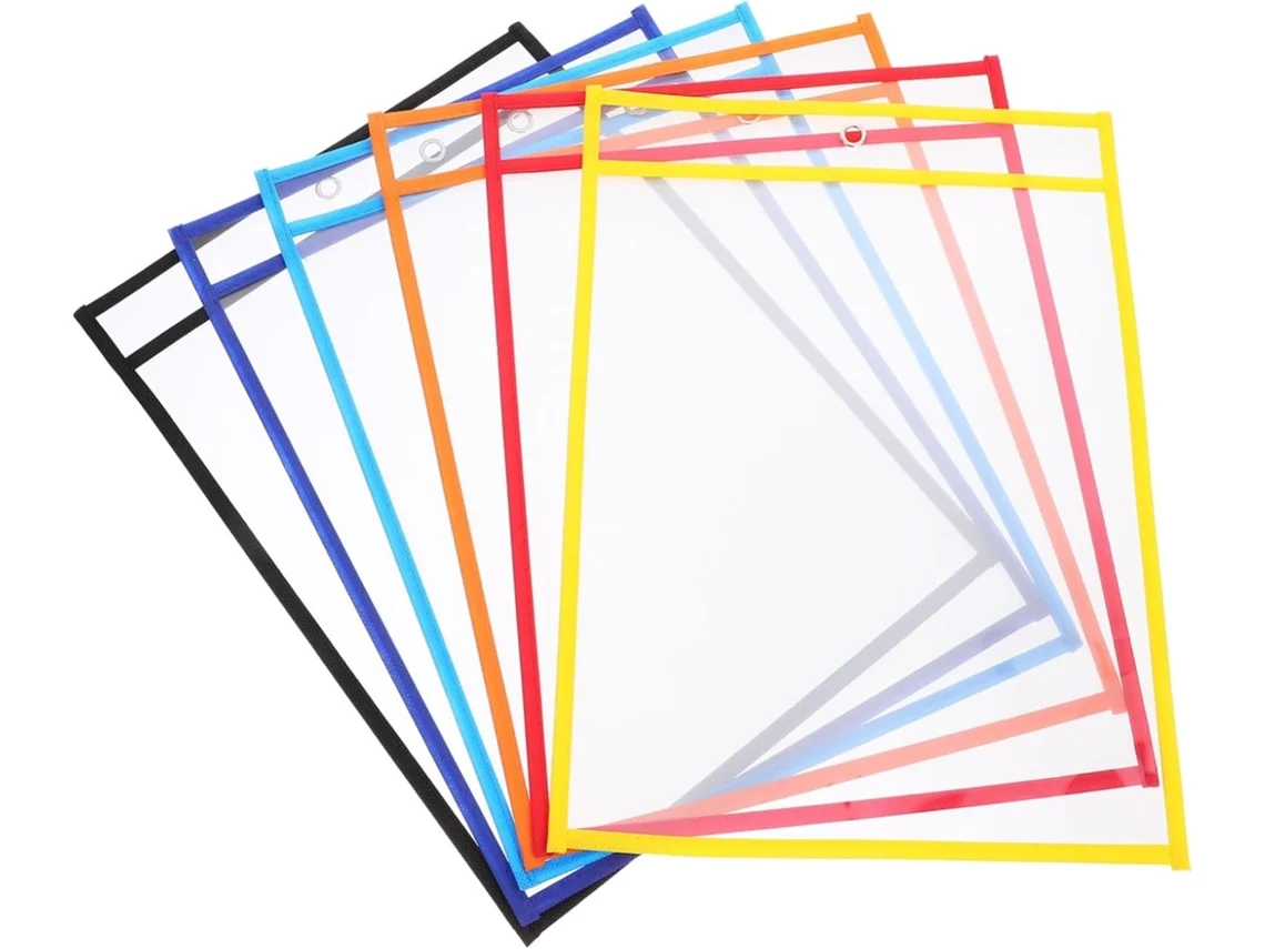 Pastas Transparentes Para Quadro Branco Nuobesty A4, Pacote Com 6 Unidades, Reutilizáveis E