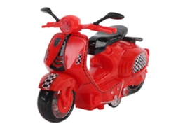 Motocicleta colecionável feminina em liga metálica da ATS, para meninos e meninas, vermelha.